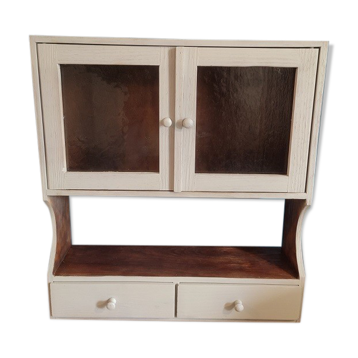 Armoire pharmacie toilette bois massif relookée dp 0322110