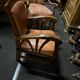 Art Deco bridge armchair with fan-shaped armrests - 1930s