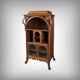 Rare Art Nouveau Light Walnut Display Cabinet – D