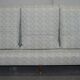 Howard & Sons canapé with feather cushions and ticking fabric, Victorian style.
