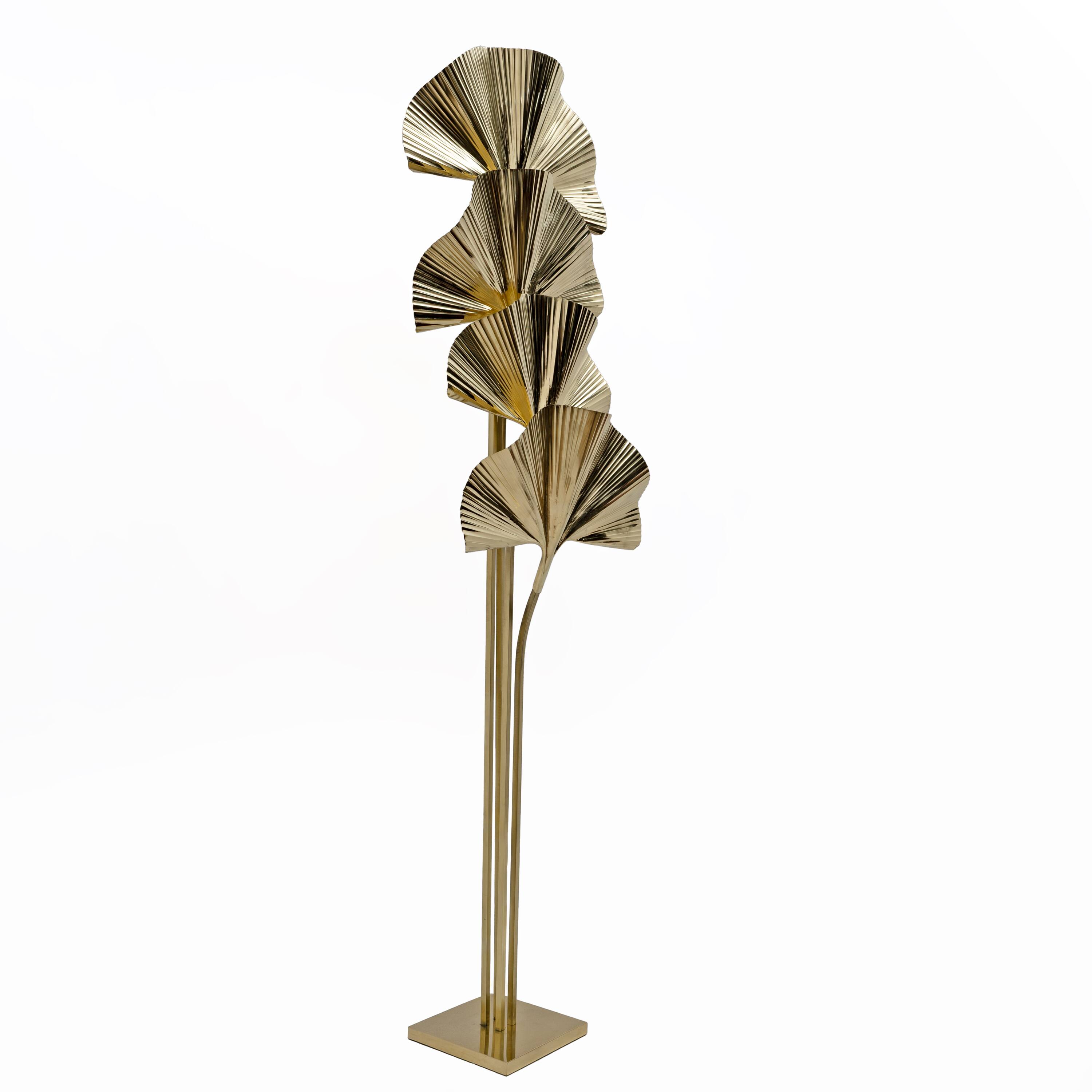 Italian Brass Floor Lamp “Ginkgo” – Barbi Style Lighting