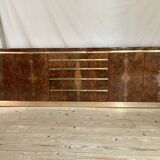 sideboard by Jean Claude Mahey in burr walnut 1970