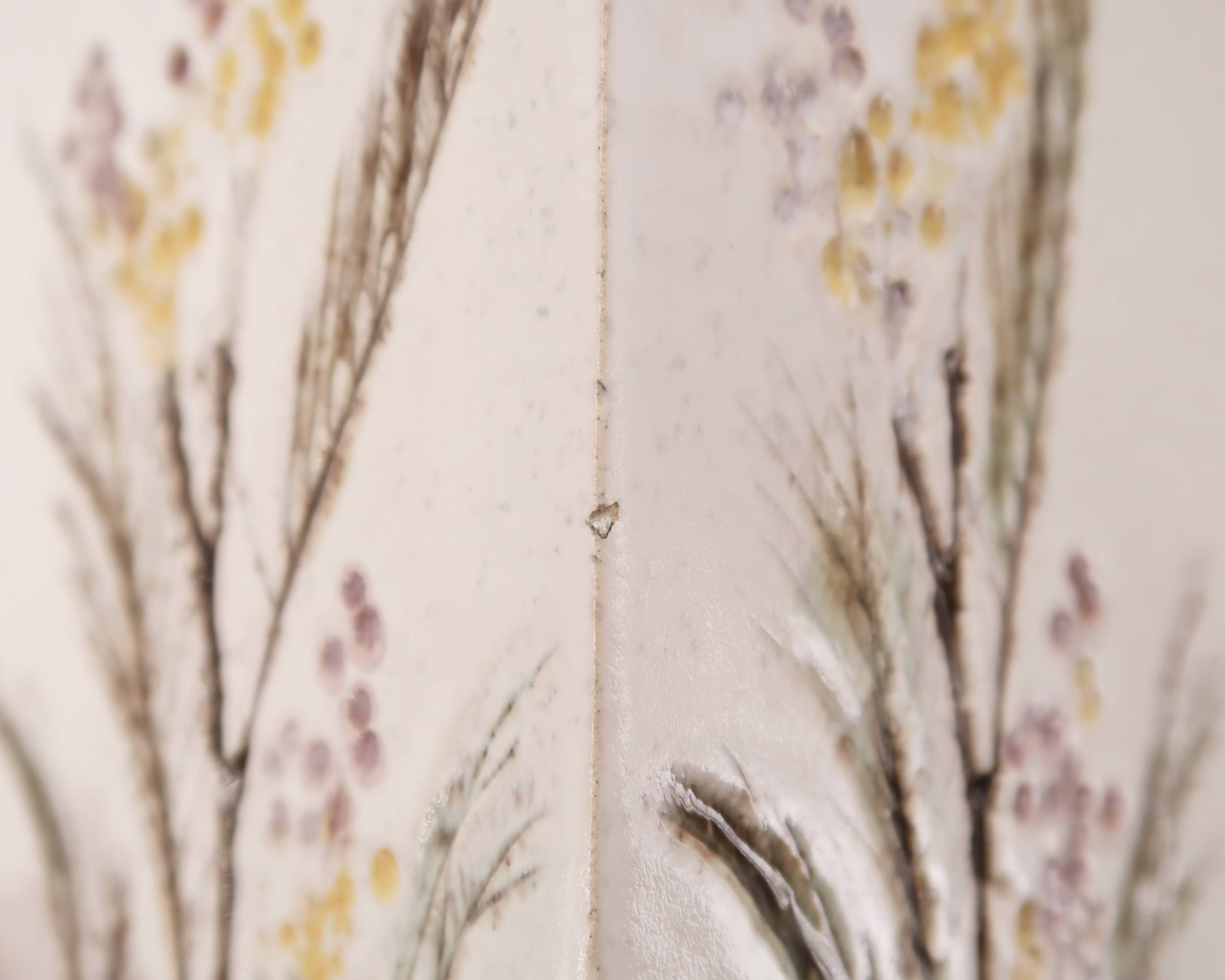 White ceramic herbarium vase by Raymonde Leduc, Vallauris, 1960s