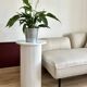 round and fluted bedside table in white
