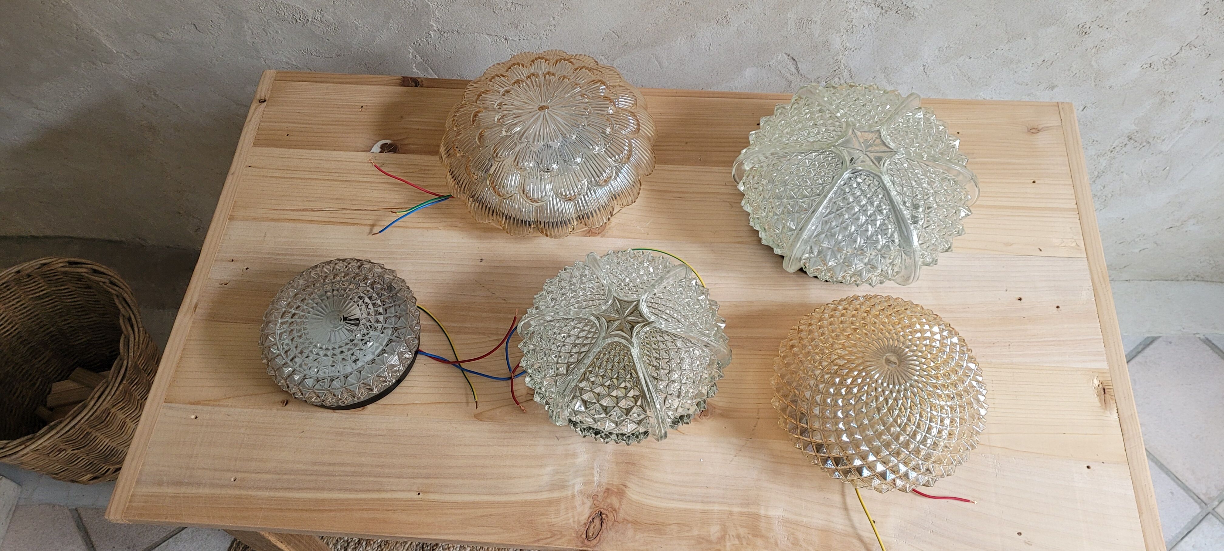 Set of 5 vintage ceiling lights