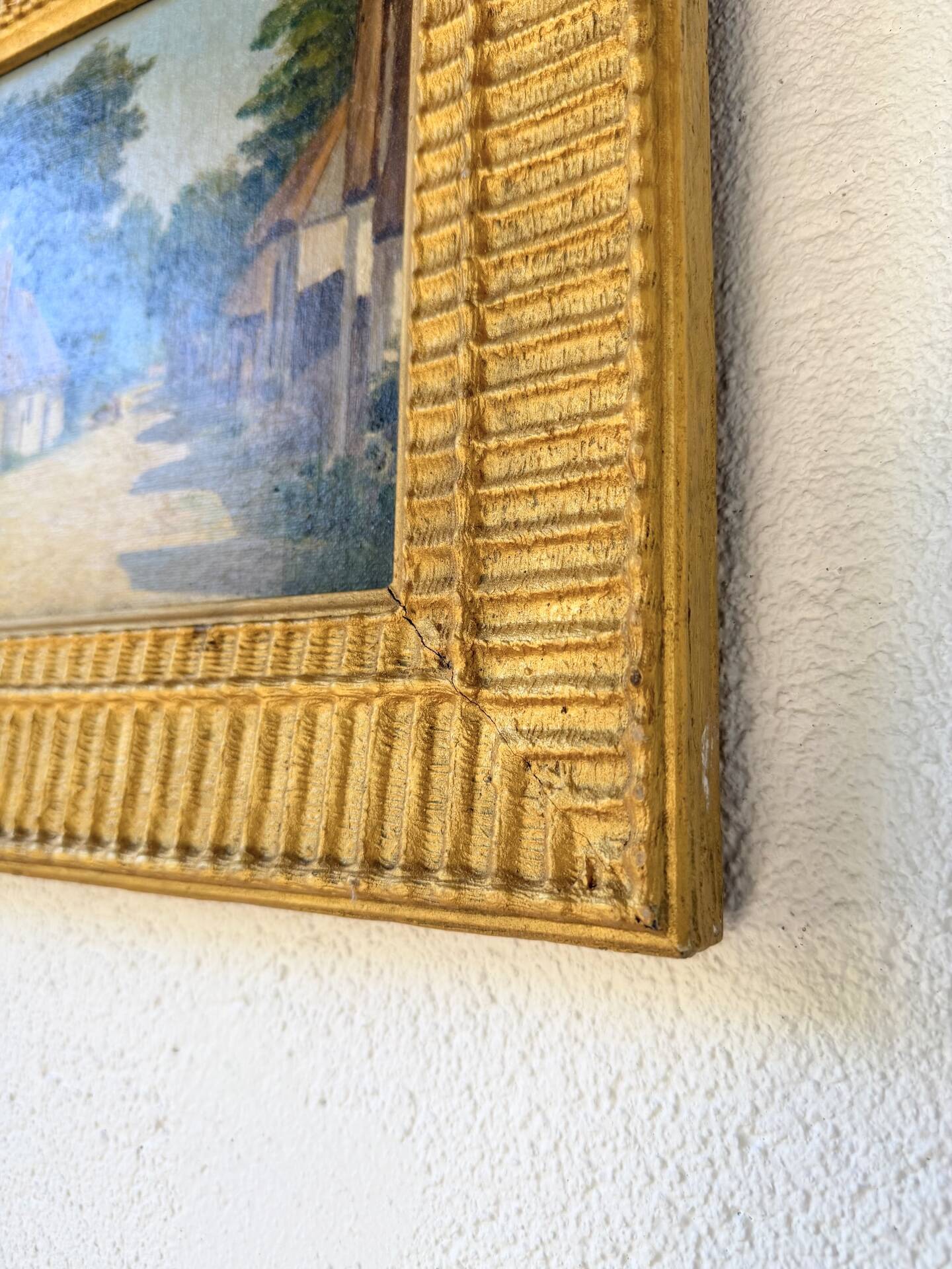 Small oil painting J.Poy 1900