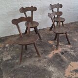 Set of 4 French provincial chairs in the style of Alexandre Noll, 1950s