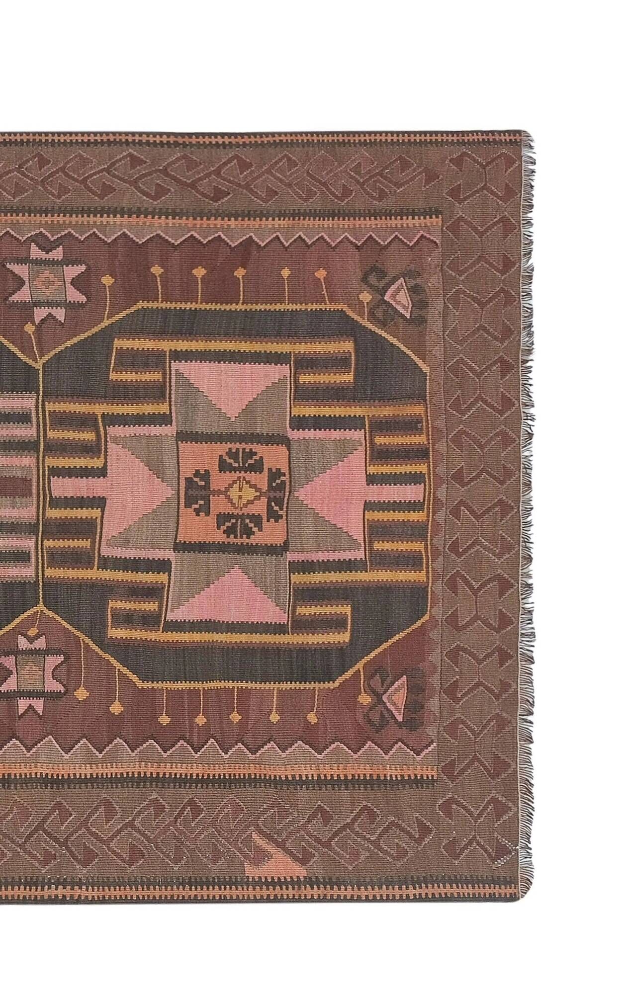 Vintage Turkish kilim, handwoven, 133x261 cm.