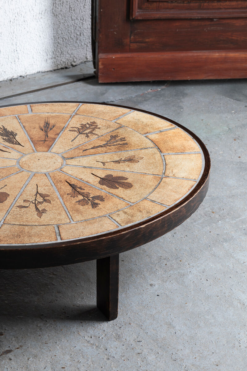 Coffee table by Roger Capron, oval design, France, 1960s