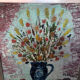 Tableau huile sur toile d cherou vase de fleurs