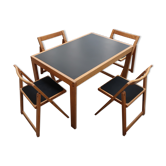 Ensemble table de salle à manger et 4 chaises années 80