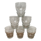 Set de 6 verres à eau en verre gravé