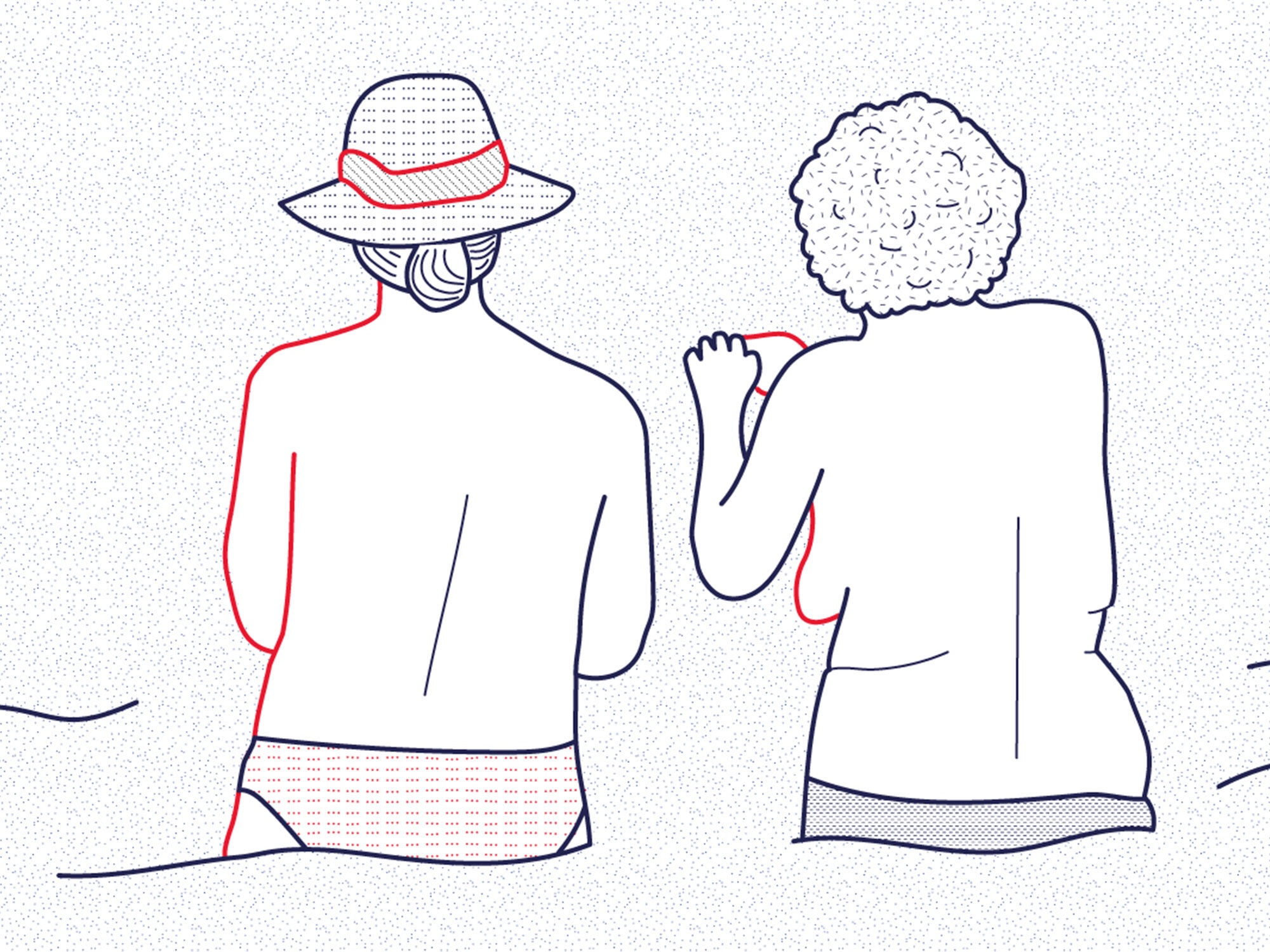 Illustration A4 naiade no. 7/8 bretagne baigneuse mer