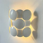 Vintage wall light in metal and white ABS, France, 1980.