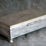 English silver metal card box
