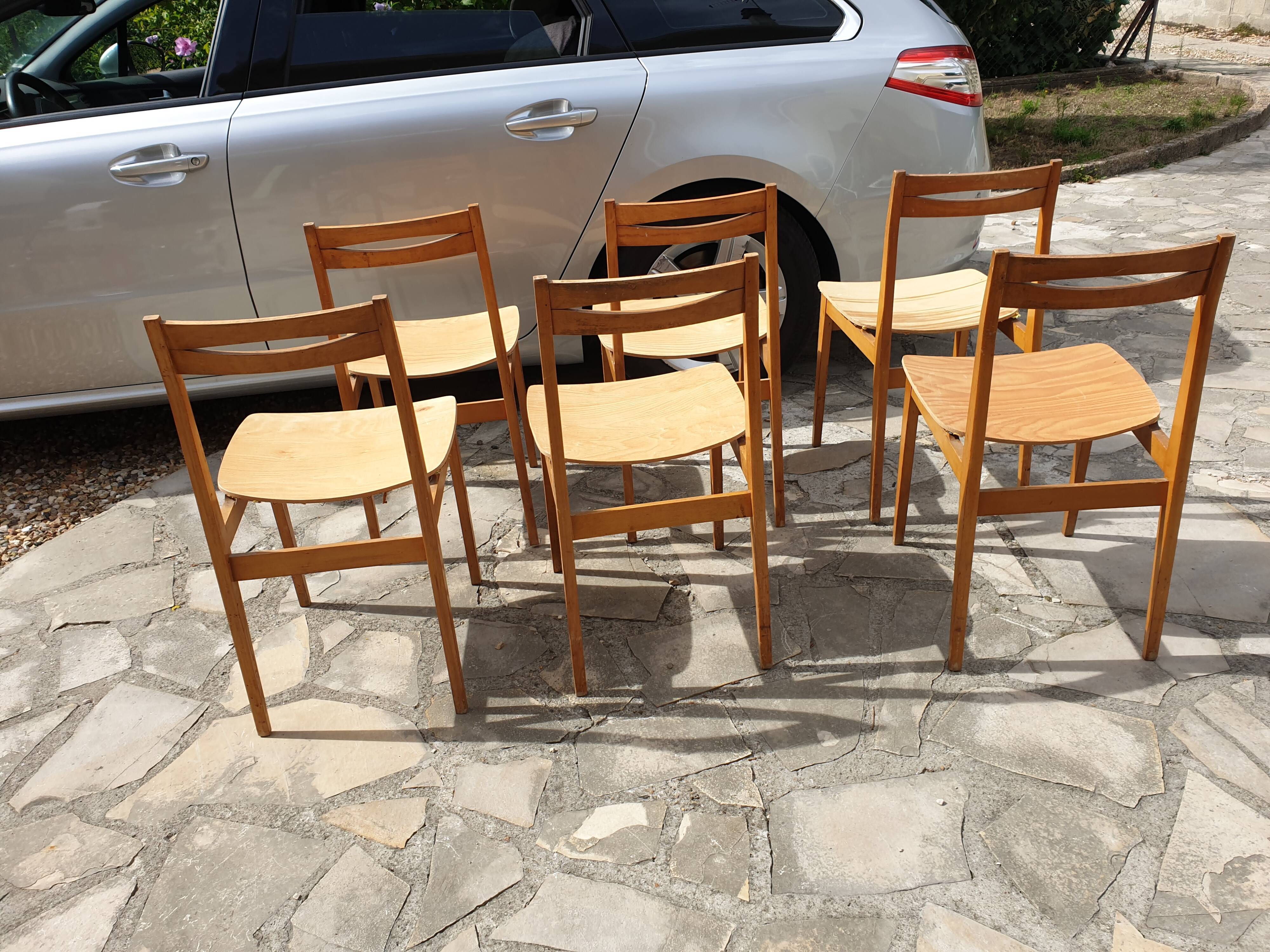 Set of six Scandinavian chairs