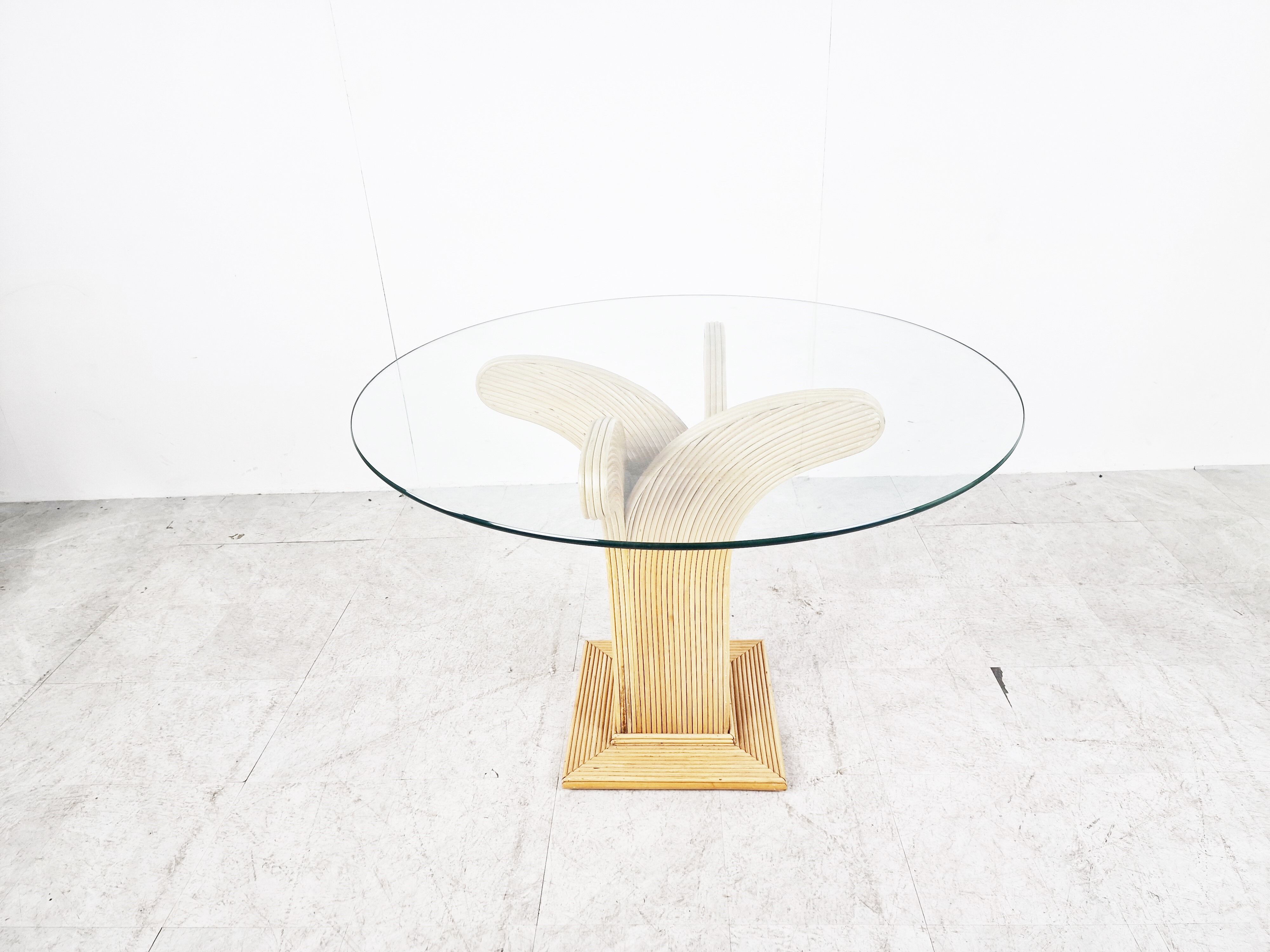 Bamboo dining table by Vivai Del sud, 1970s