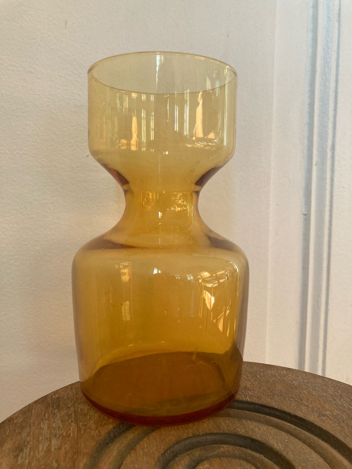 Amber glass vase