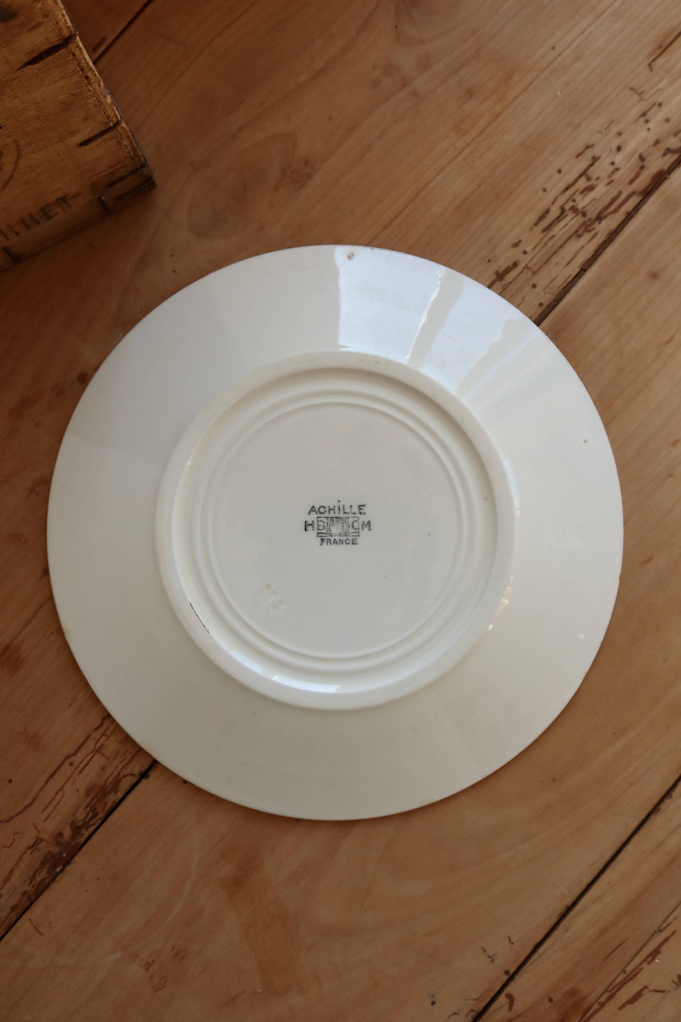 Antique dessert plate, ironstone Creil and Montereau – Achill model