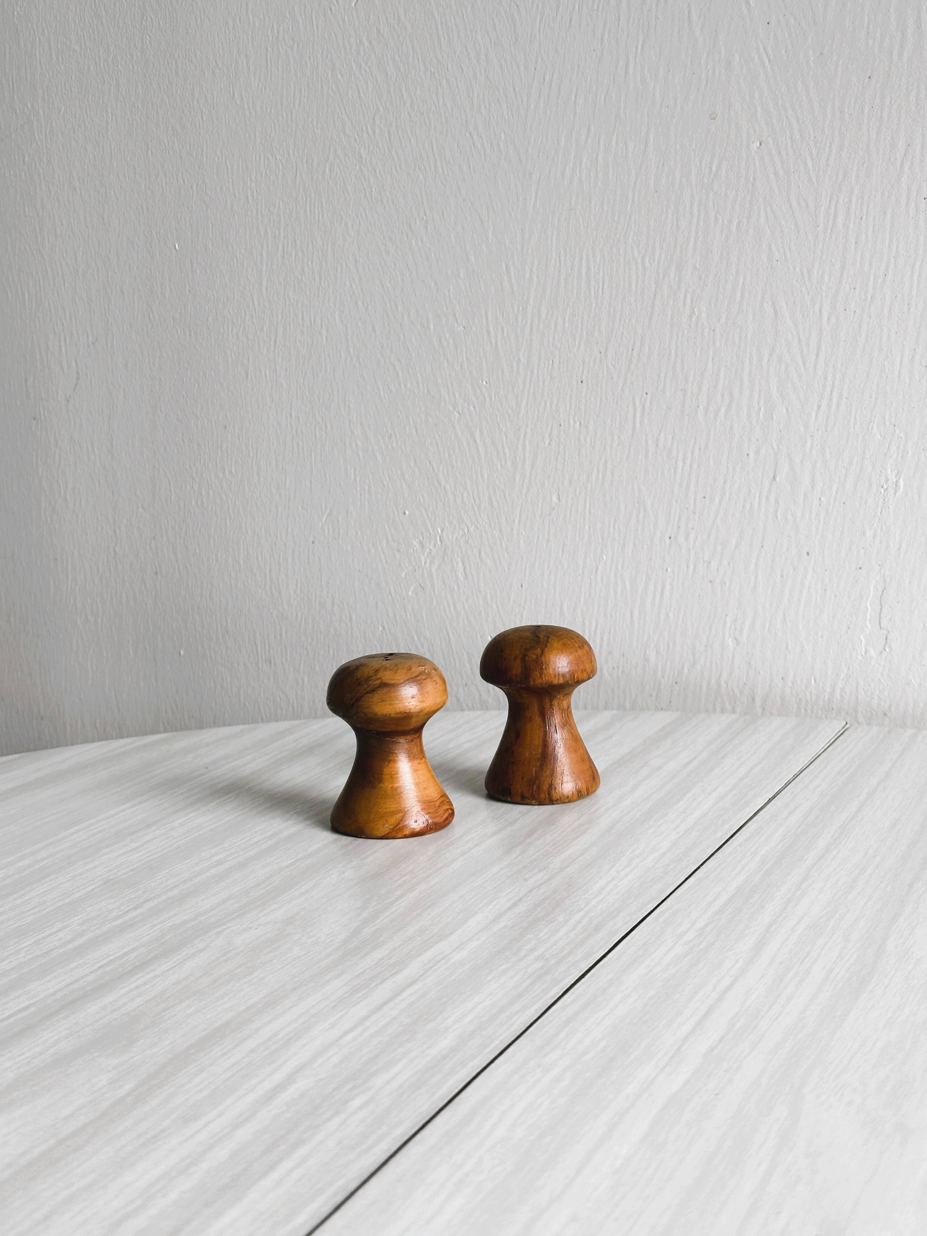 Wooden salt and pepper shakers