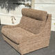 Fauteuil convertible vintage en tissu beige et marron