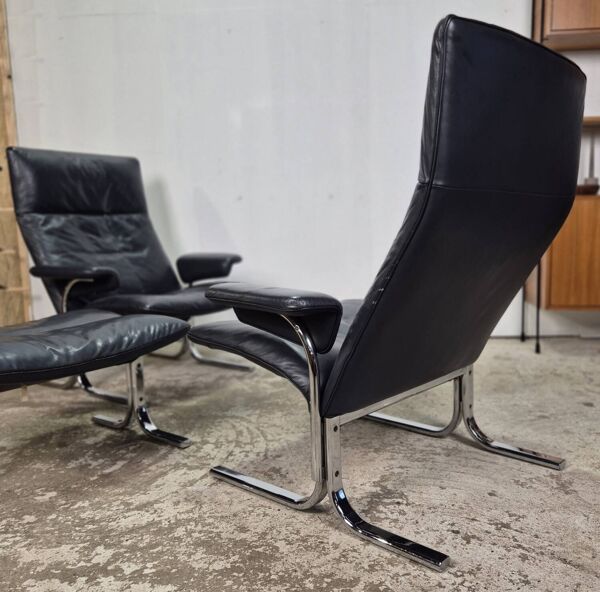 Fixez le prix ! Fauteuils lounge De Sede DS-2030 2x + ottoman, vintage.