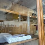Old XL Napoleonic oak glass bookcase, 19th century