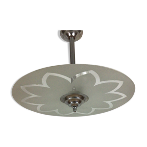 suspension Art deco Métal et disque en verre
