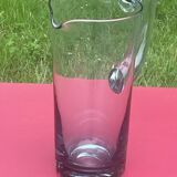 elegant water or orangeade pitcher in smoked glass from the 1970s - 25 cm