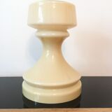 Lampe de table en verre d’échecs beige par Ivan Jakes, années 1960