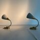 Pair of grey metal and brass wall lights, 1960s, Germany