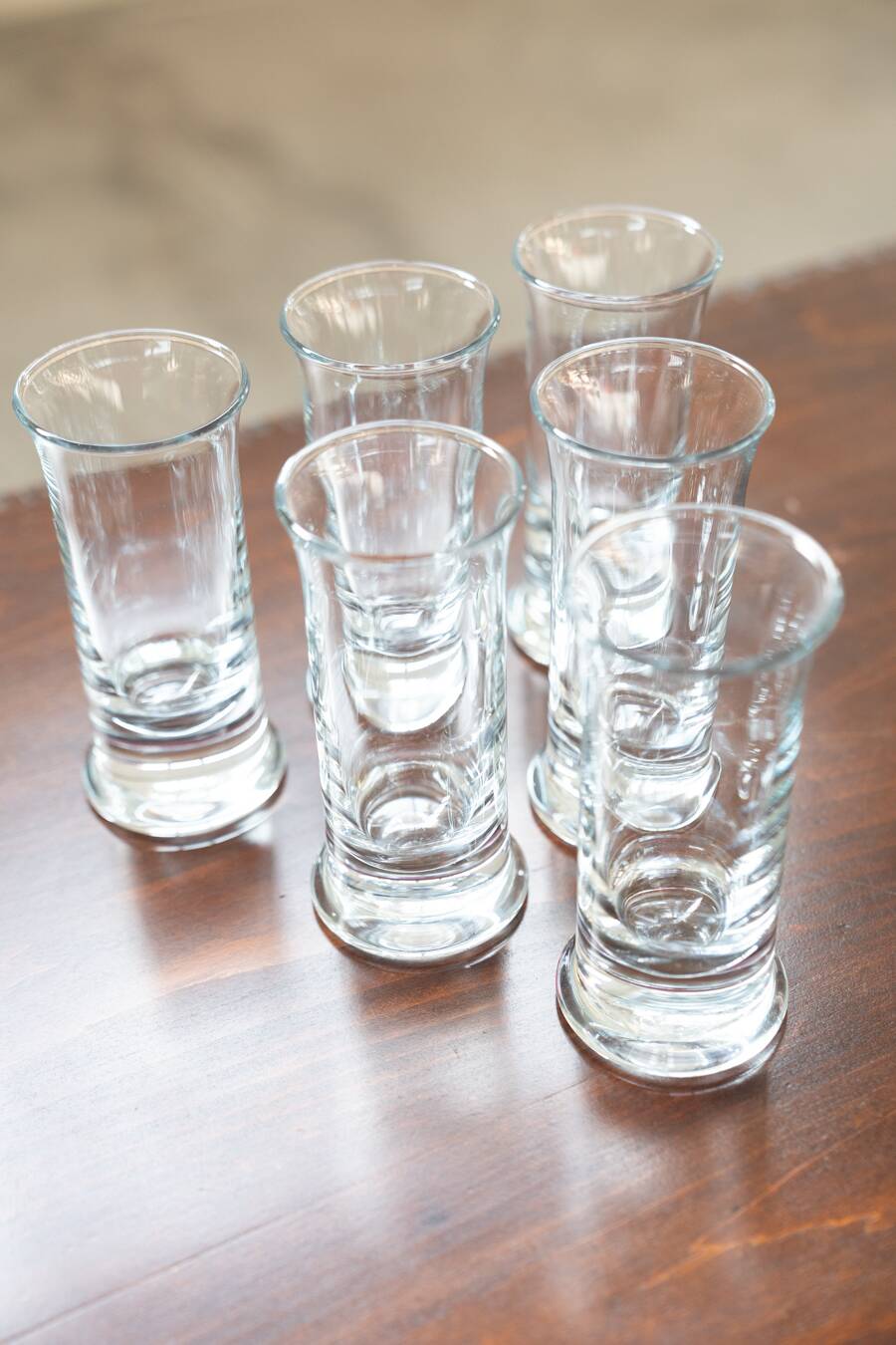 Large crystal liquor glasses, set of 6, 1970