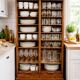 Antique double curtain cabinet in oak (internal drawers)