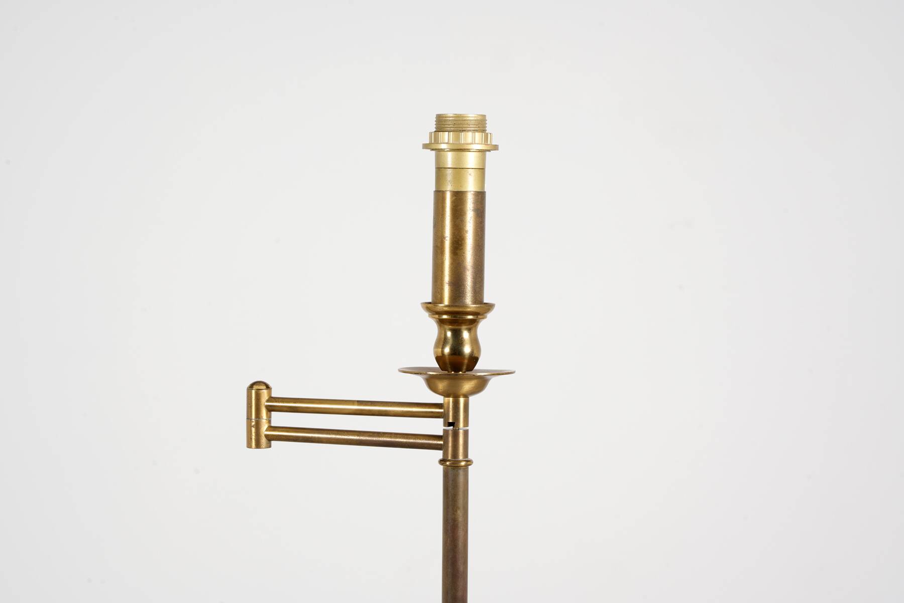 1980s patinated brass reading lamp