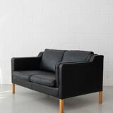 Stouby black leather sofa