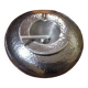 Hammered aluminum ashtray with lid for cigars and cigarettes
