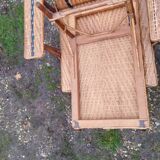 Vintage rattan chaise longue