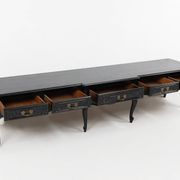 20th Century Louis XV style black low sideboard, France