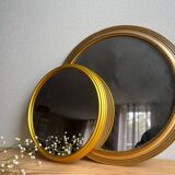 Vintage gold round mirror
