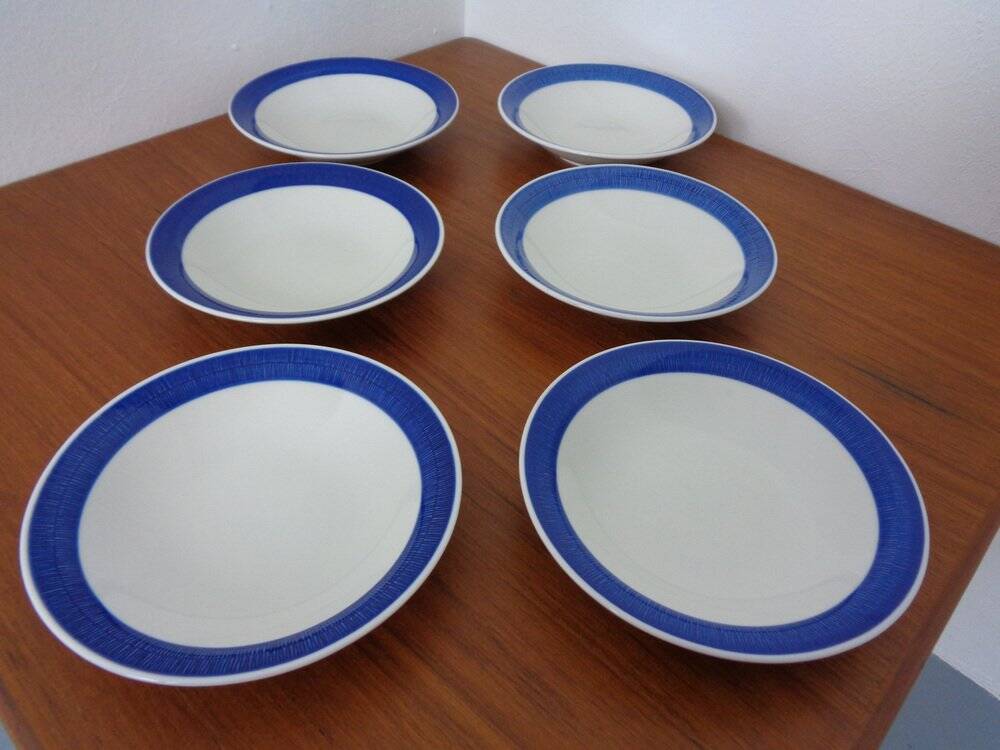 Swedish Stoneware Koka Soup Plates by Hertha Bengtson for Rörstrand, 1960s, Set of 6