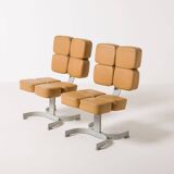 Unique brutalist chair, former Czechoslovakia, 1970s Large set available