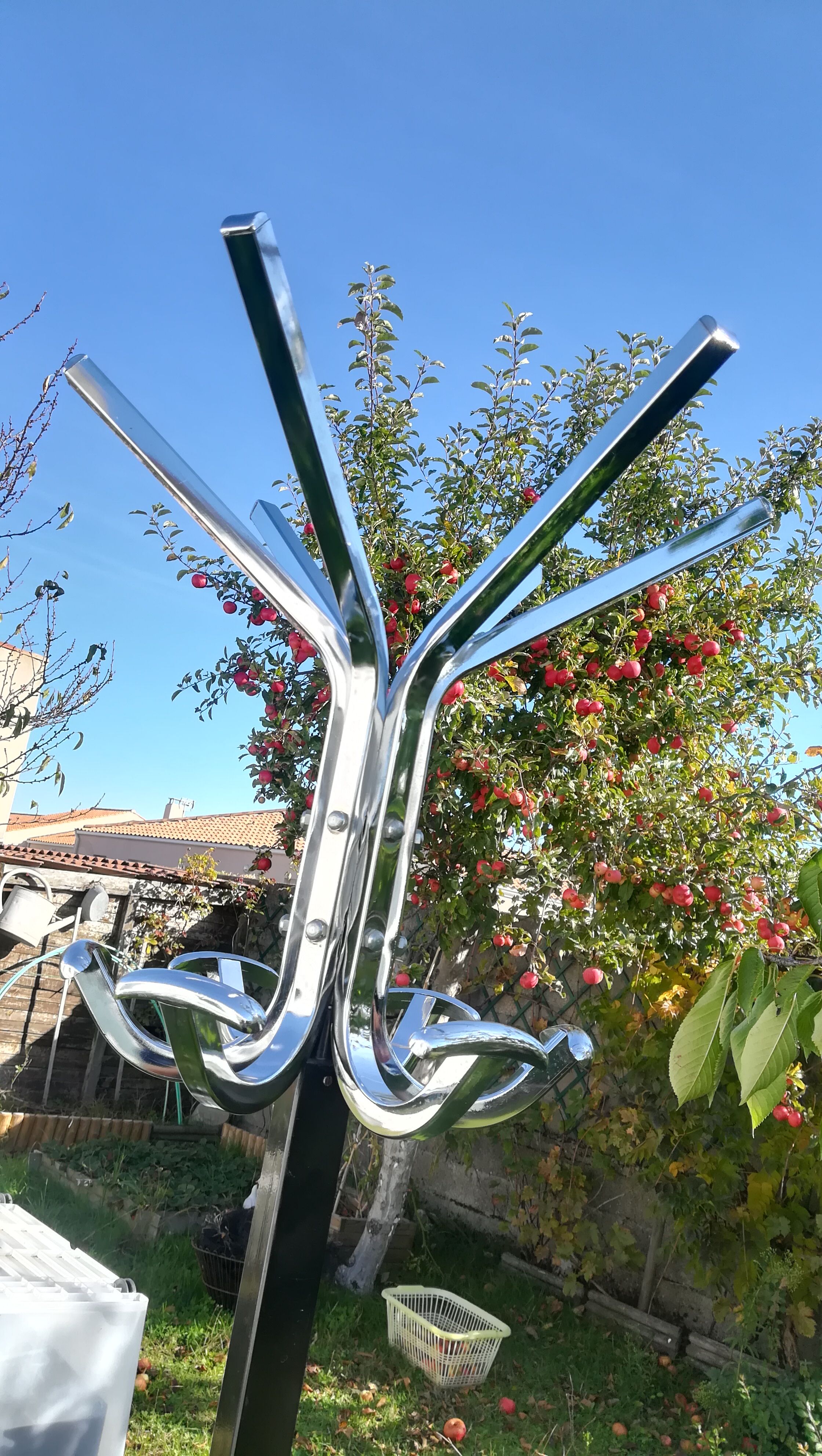 Coat rack on stainless steel stand year 70/80