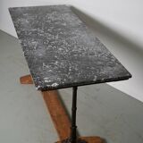 French Marble & Cast Iron Console or Side Table, 19th Century