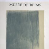 Original lithograph poster by geneviève asse, reims museum, 1968. mourlot imp.