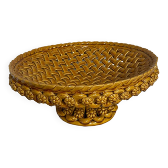 Woven ceramic fruit bowl