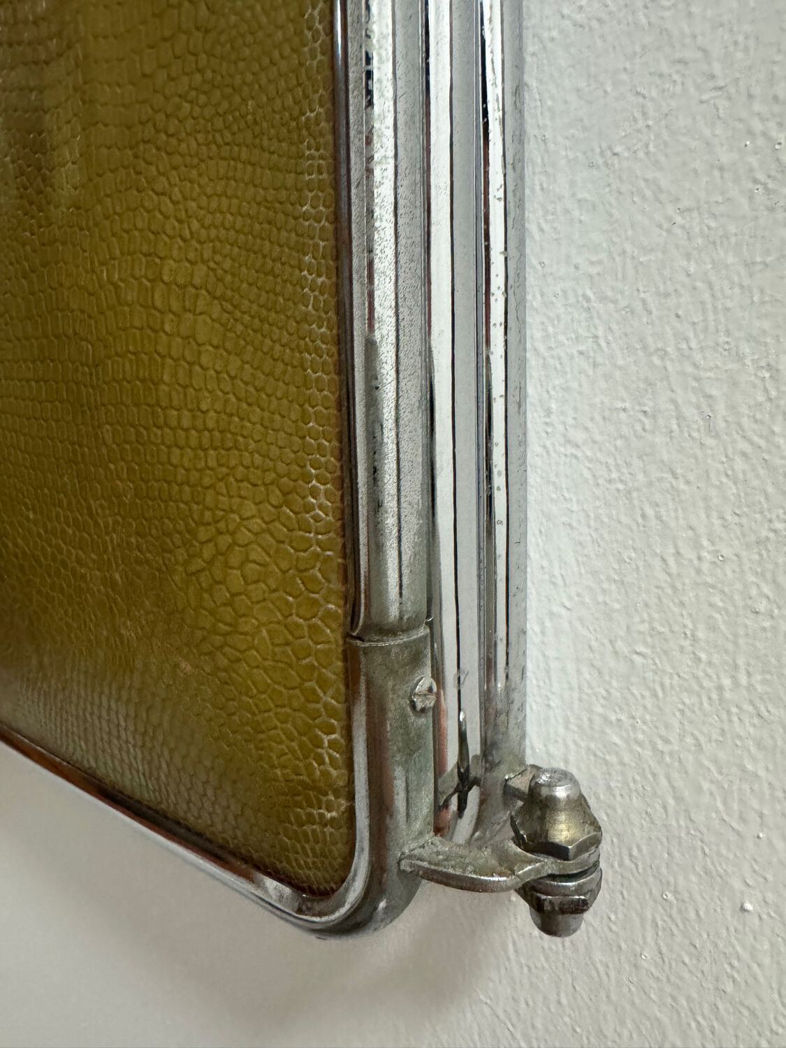 Bevelled triptych barber mirror from the 1950s.