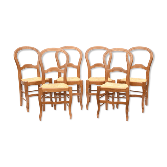 6 Chaises paillées