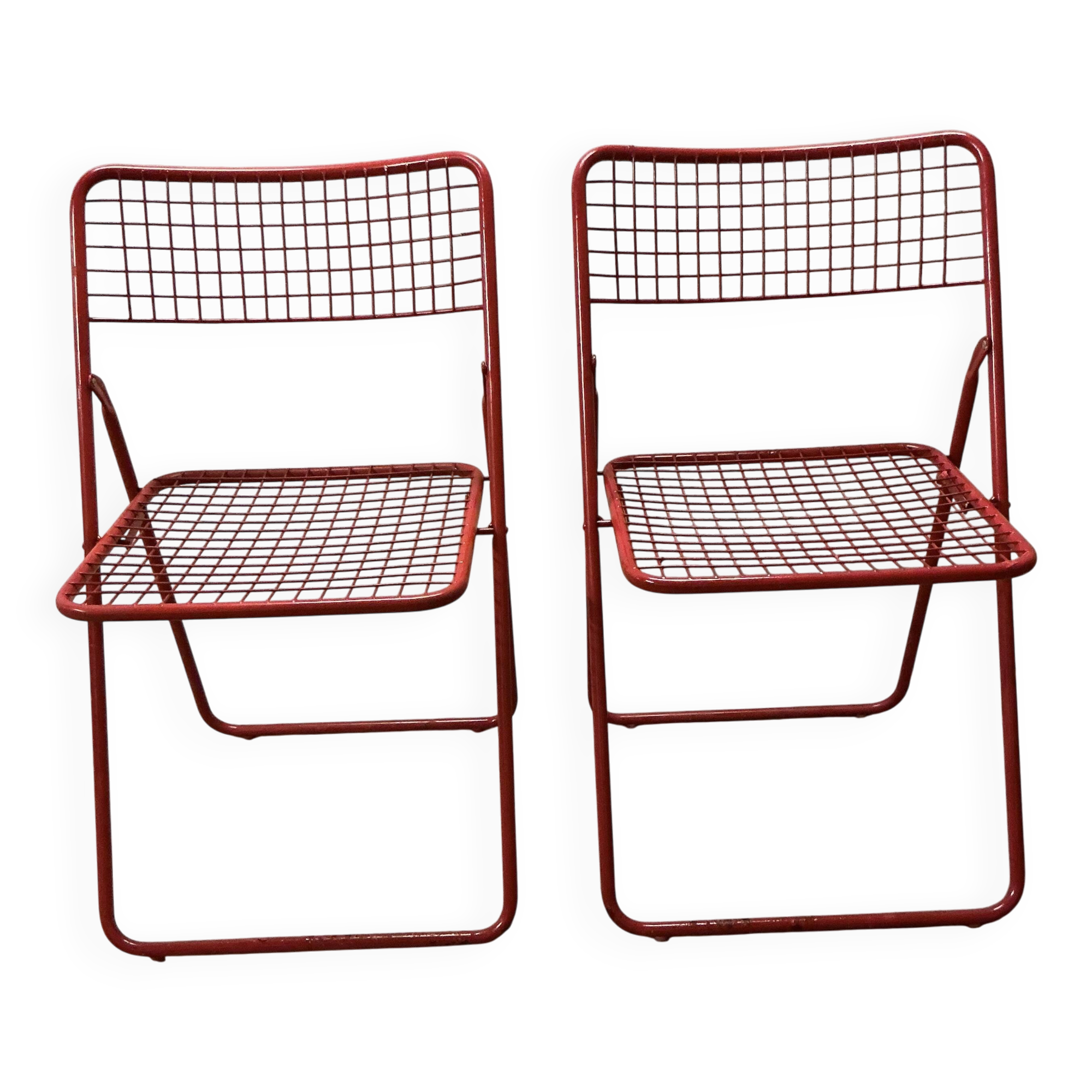 Pair of iconic folding chairs - Ted Net - industrial design IKEA 1970