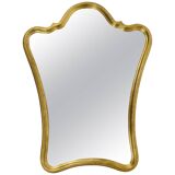 Curved wall mirror in gilded wood Chelini Firenze, mid-century, Italy, 1950s.