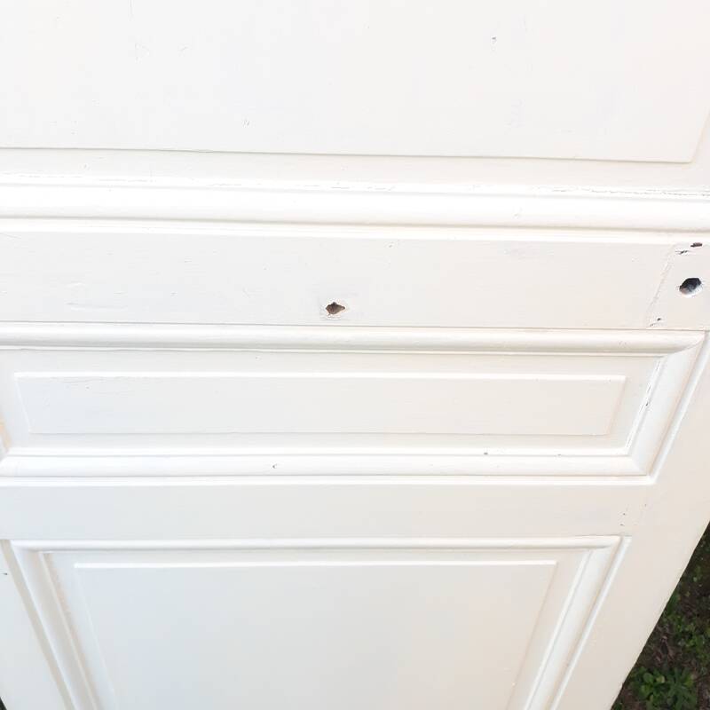 Communication door H219.5xL80cm, old panelled and moulded.